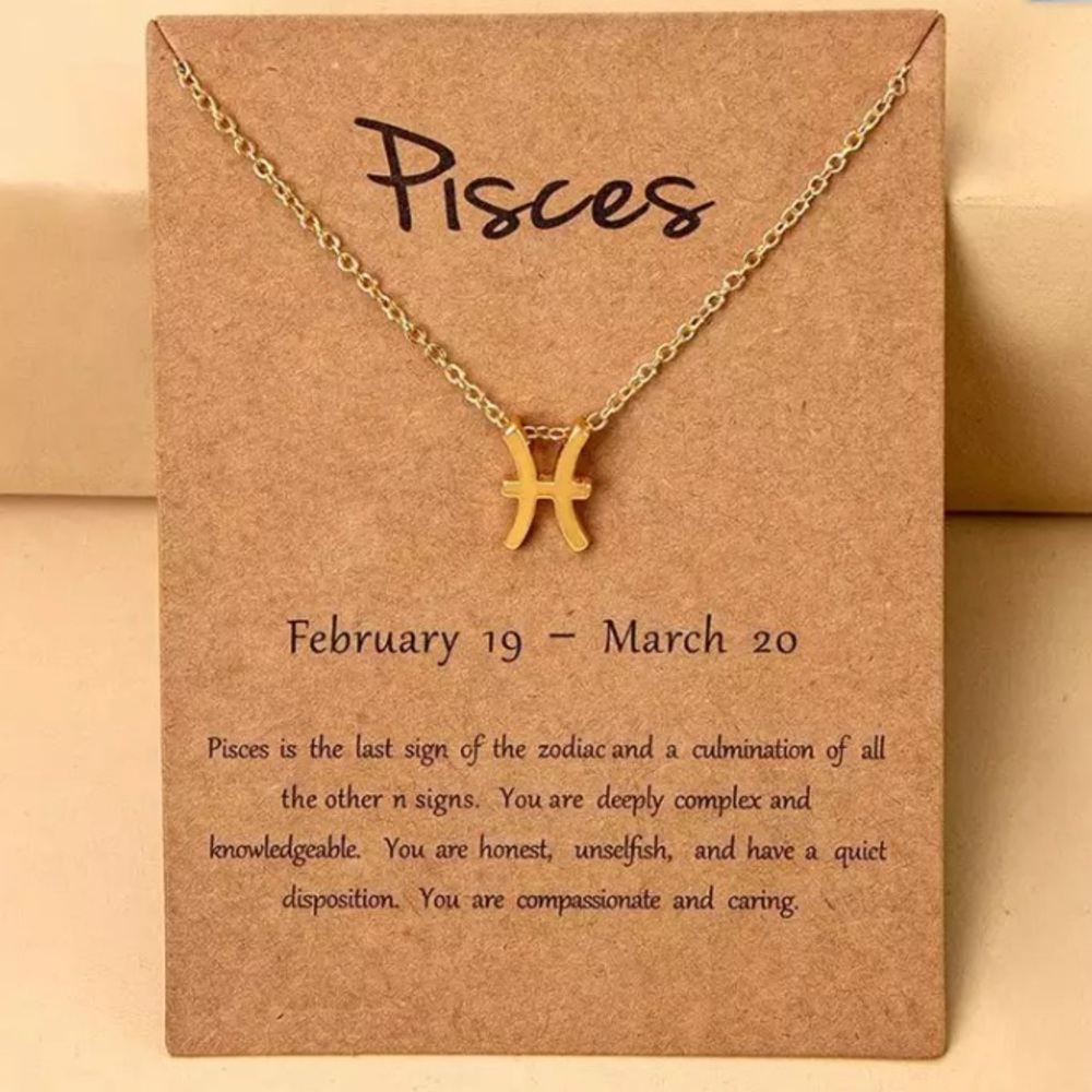 🎉 New Pisces Zodiac Gold Plated Necklace